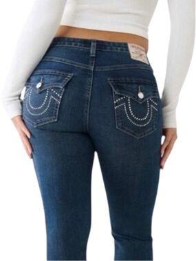 True Religion Becca SN Crystal Bootcut Jeans in Dark Glacial Size 29 Y2K